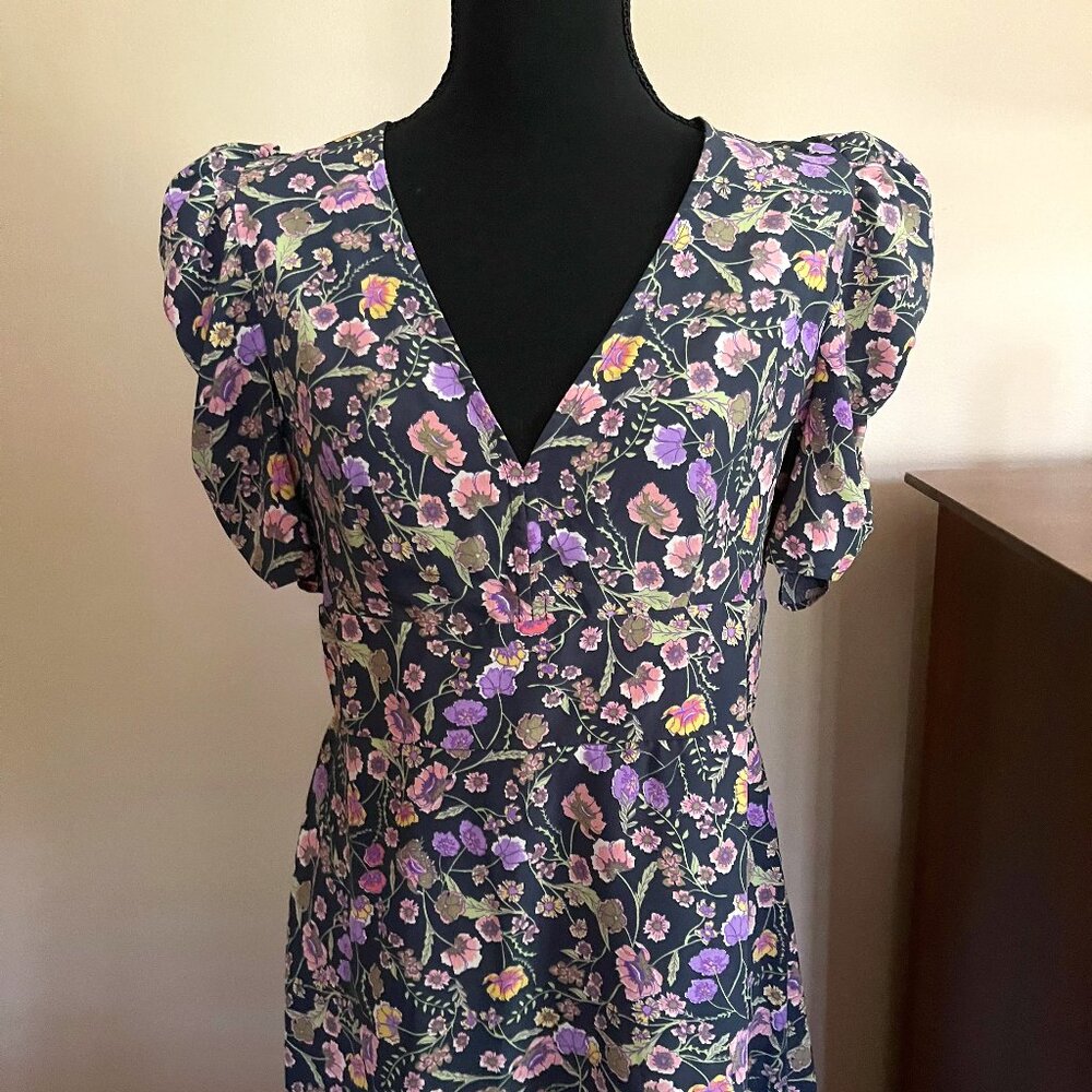 Topshop Floral Printed Short Sleeve Midi-Dress